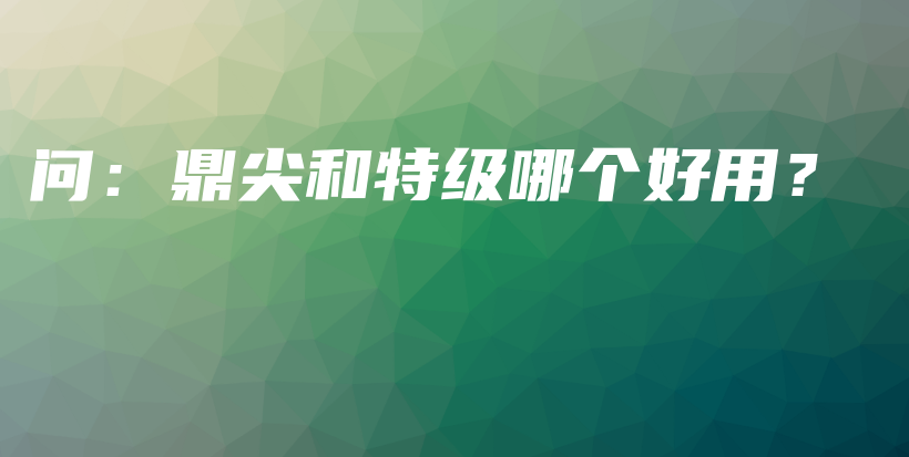 問：鼎尖和特級哪個好用？插圖