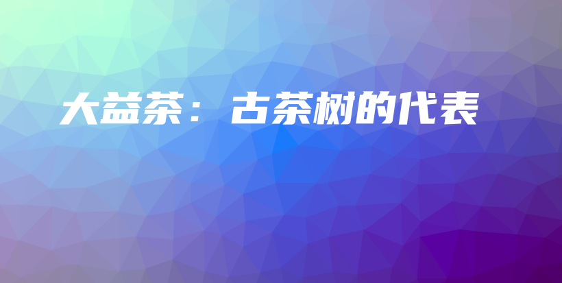 大益茶：古茶樹(shù)的代表插圖