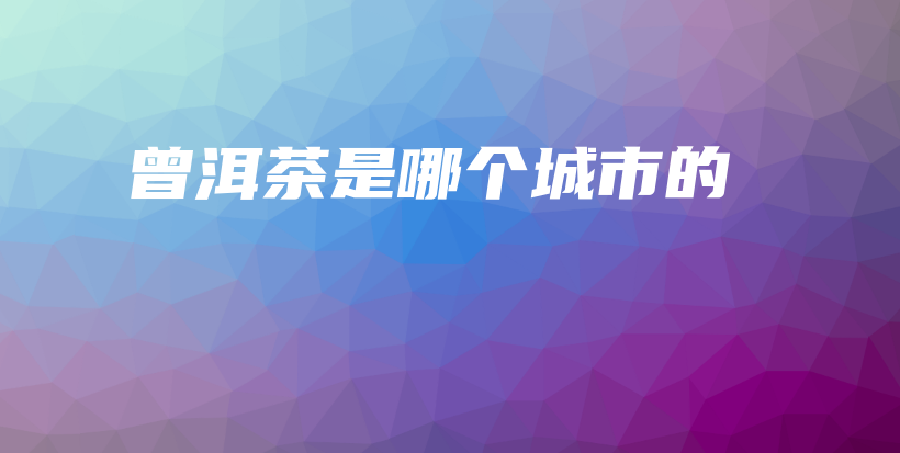 曾洱茶是哪個城市的插圖