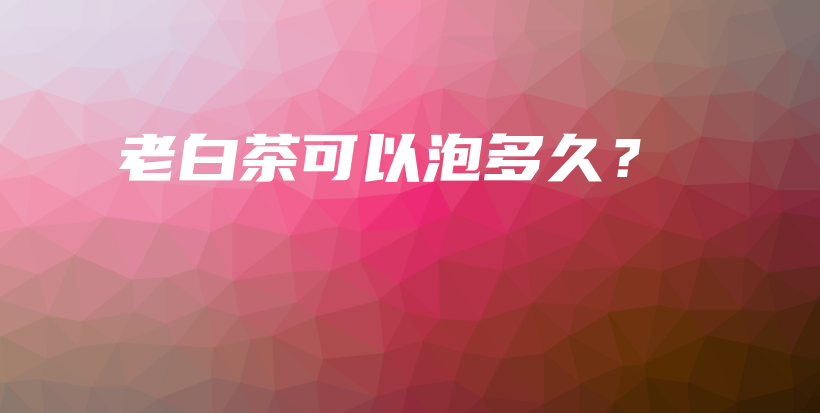 老白茶可以泡多久？插圖