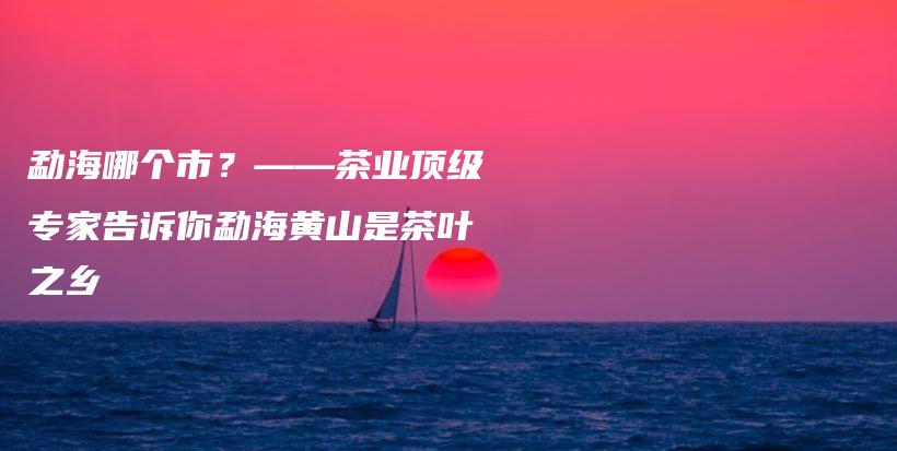 勐海哪個市？——茶業(yè)頂級專家告訴你勐海黃山是茶葉之鄉(xiāng)插圖