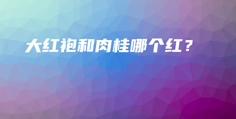 大紅袍和肉桂哪個紅？插圖