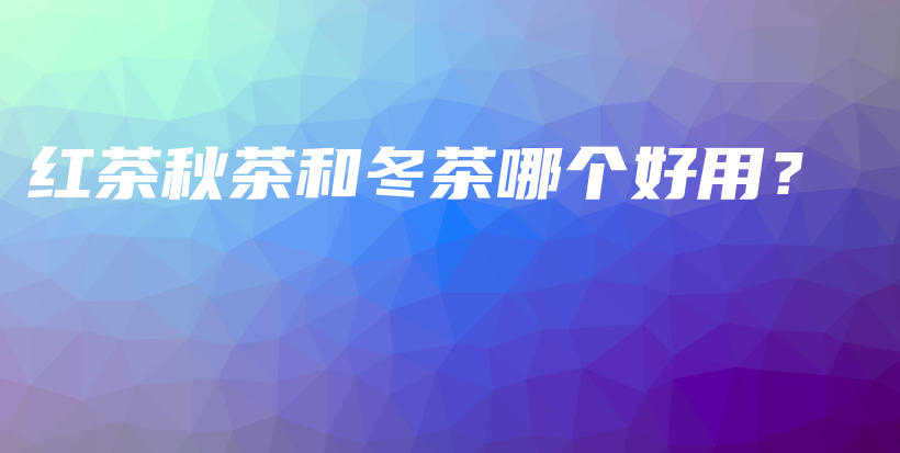 紅茶秋茶和冬茶哪個好用？插圖
