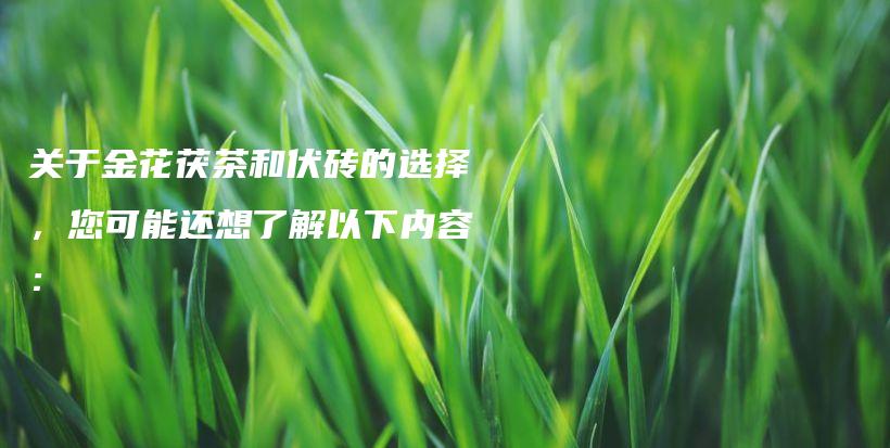 關于金花茯茶和伏磚的選擇，您可能還想了解以下內(nèi)容：插圖