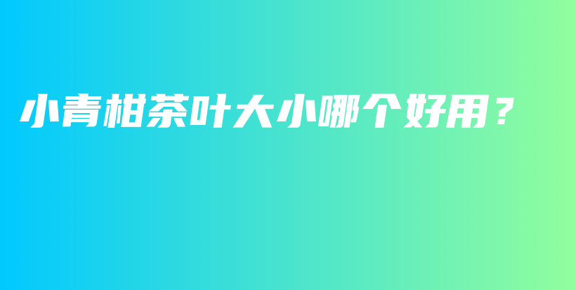 小青柑茶葉大小哪個(gè)好用？插圖