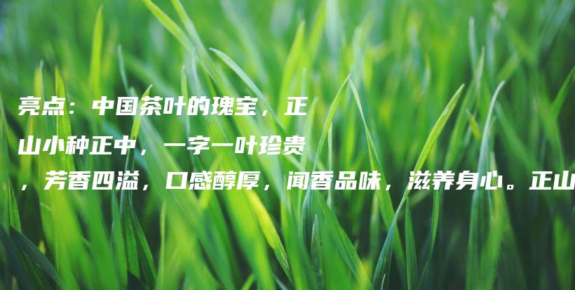 亮點：中國茶葉的瑰寶，正山小種正中，一字一葉珍貴，芳香四溢，口感醇厚，聞香品味，滋養(yǎng)身心。正山小種，插圖