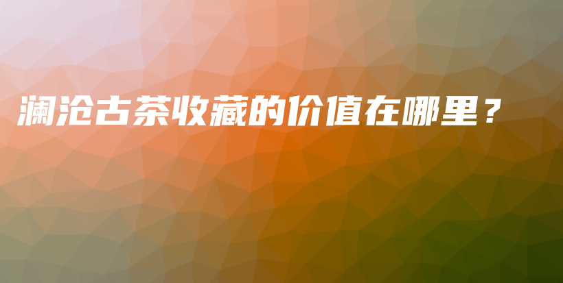 瀾滄古茶收藏的價(jià)值在哪里？插圖