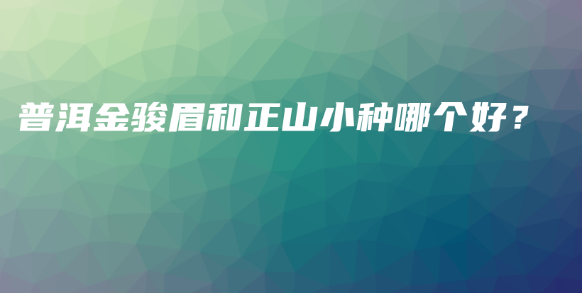 普洱金駿眉和正山小種哪個好？插圖