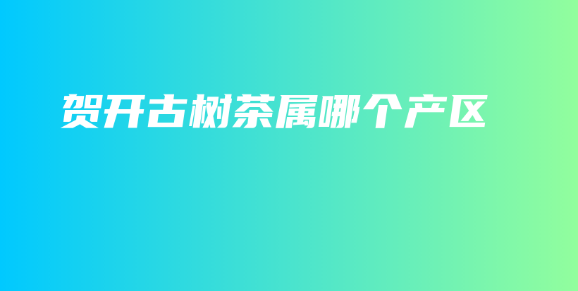 賀開古樹茶屬哪個產(chǎn)區(qū)插圖