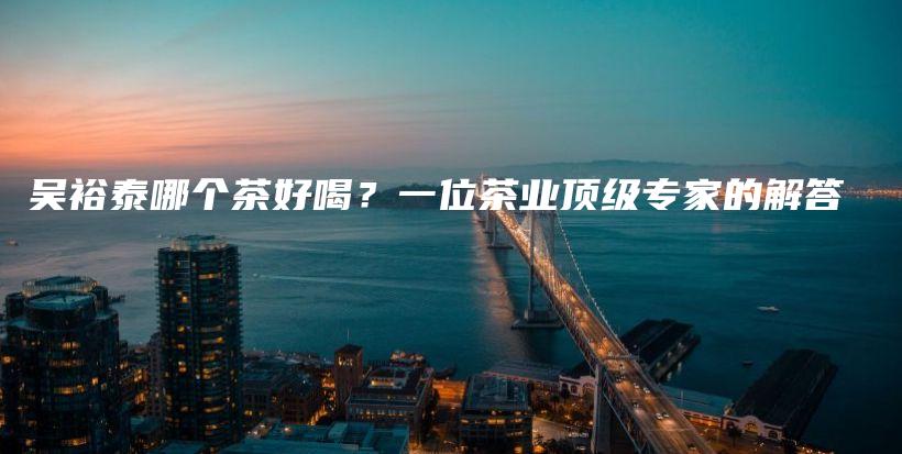 吳裕泰哪個茶好喝？一位茶業(yè)頂級專家的解答插圖