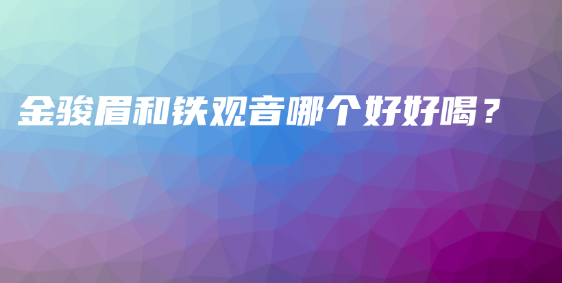金駿眉和鐵觀音哪個(gè)好好喝？插圖