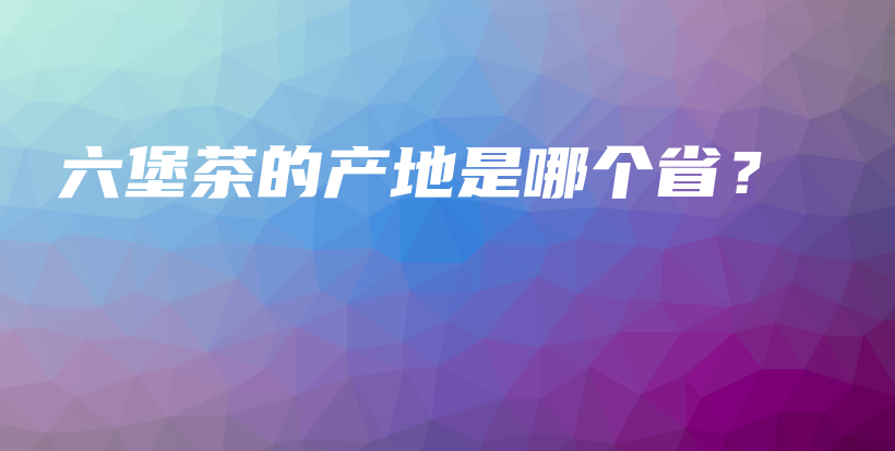 六堡茶的產(chǎn)地是哪個(gè)省？插圖