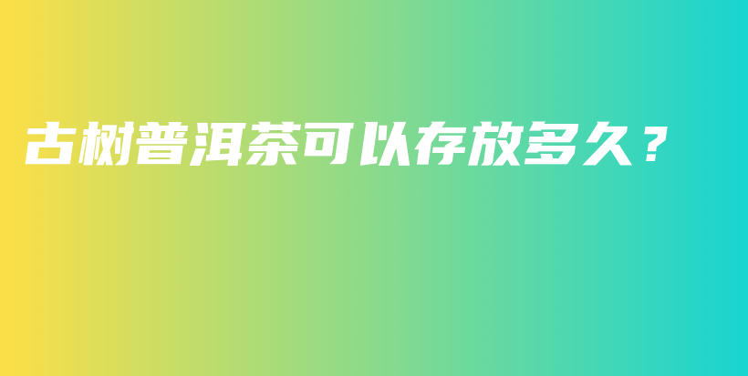 古樹(shù)普洱茶可以存放多久？插圖