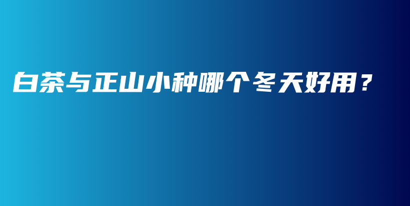 白茶與正山小種哪個(gè)冬天好用？插圖
