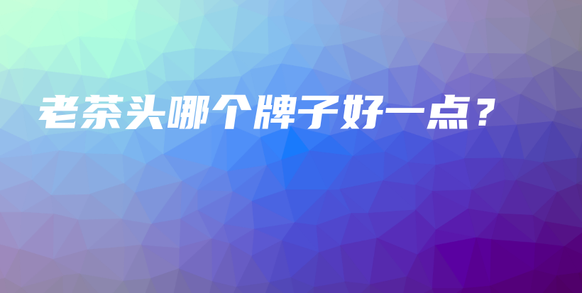 老茶頭哪個牌子好一點？插圖