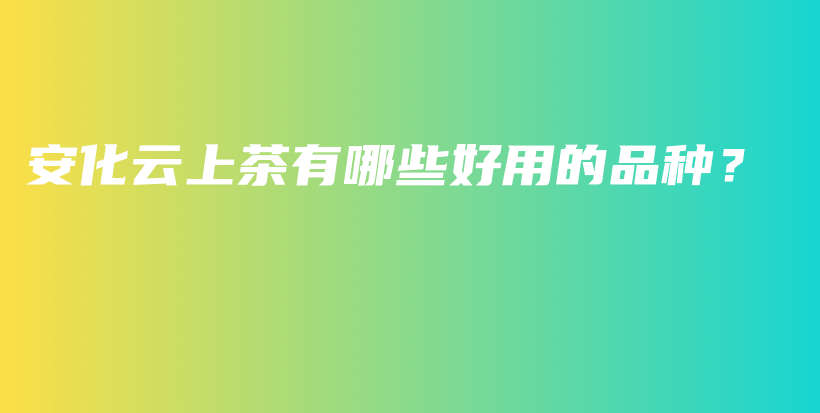 安化云上茶有哪些好用的品種？插圖