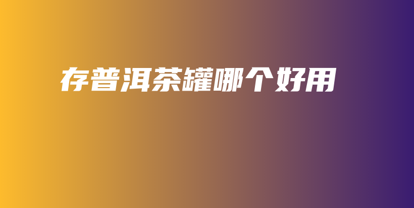 存普洱茶罐哪個(gè)好用插圖
