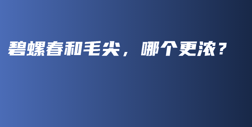 碧螺春和毛尖，哪個(gè)更濃？插圖