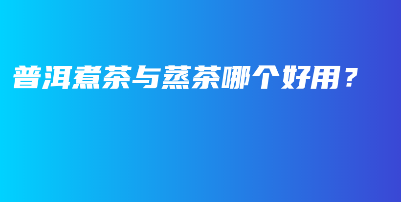 普洱煮茶與蒸茶哪個(gè)好用？插圖