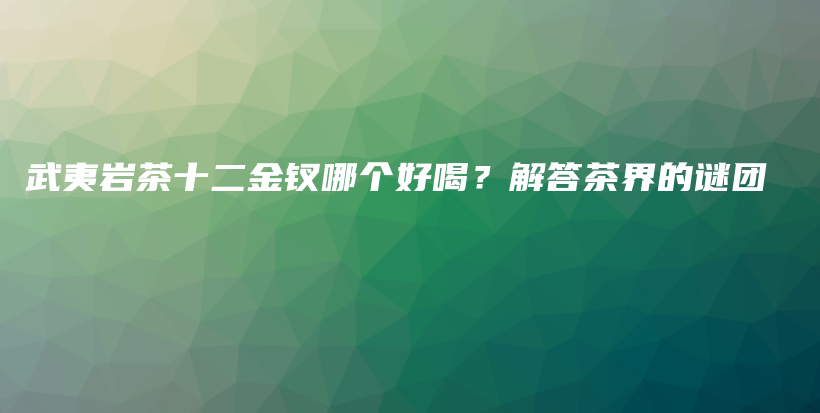 武夷巖茶十二金釵哪個(gè)好喝？解答茶界的謎團(tuán)插圖