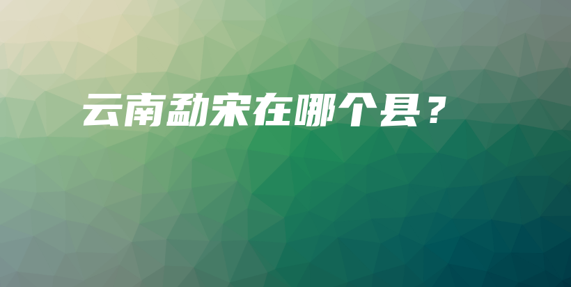 云南勐宋在哪個縣？插圖