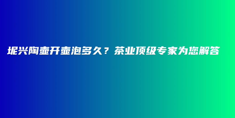 坭興陶壺開壺泡多久？茶業(yè)頂級專家為您解答插圖