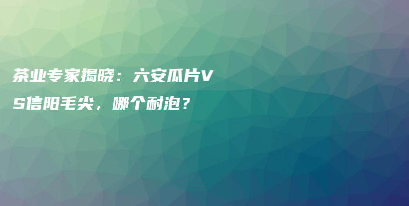 茶業(yè)專家揭曉：六安瓜片VS信陽毛尖，哪個耐泡？插圖