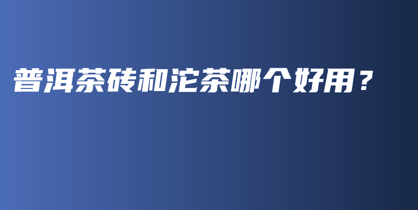 普洱茶磚和沱茶哪個(gè)好用？插圖