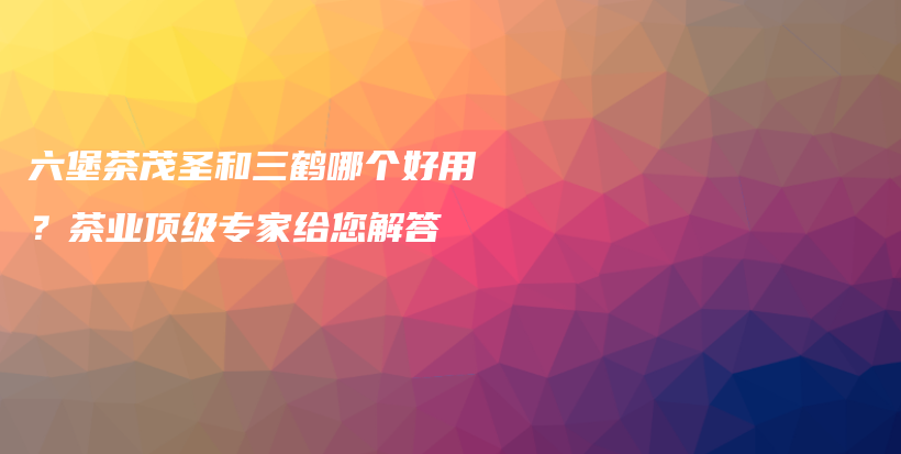 六堡茶茂圣和三鶴哪個(gè)好用？茶業(yè)頂級專家給您解答插圖