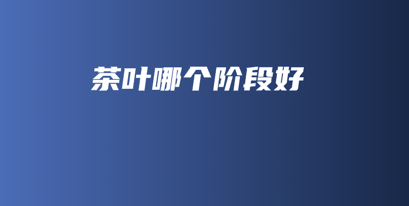 茶葉哪個(gè)階段好插圖