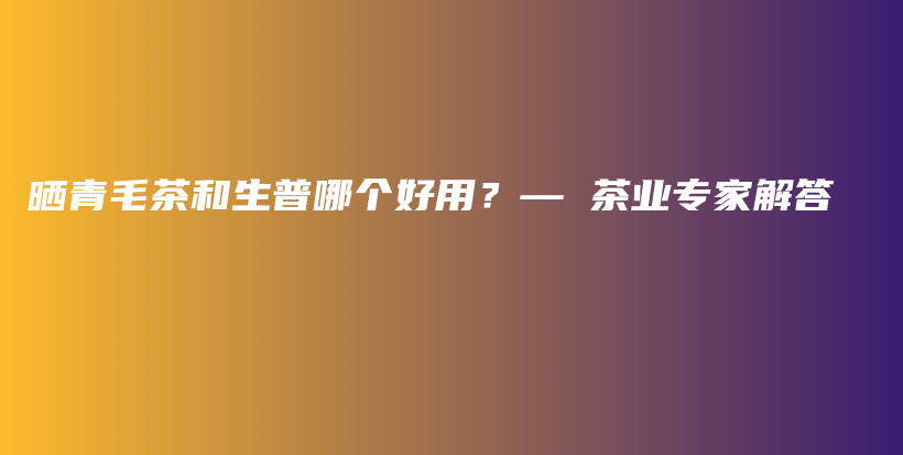 曬青毛茶和生普哪個(gè)好用？— 茶業(yè)專(zhuān)家解答插圖