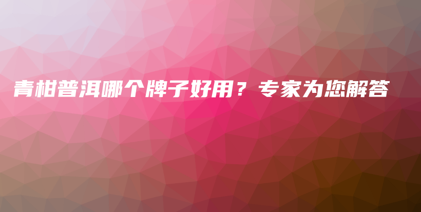 青柑普洱哪個牌子好用？專家為您解答插圖