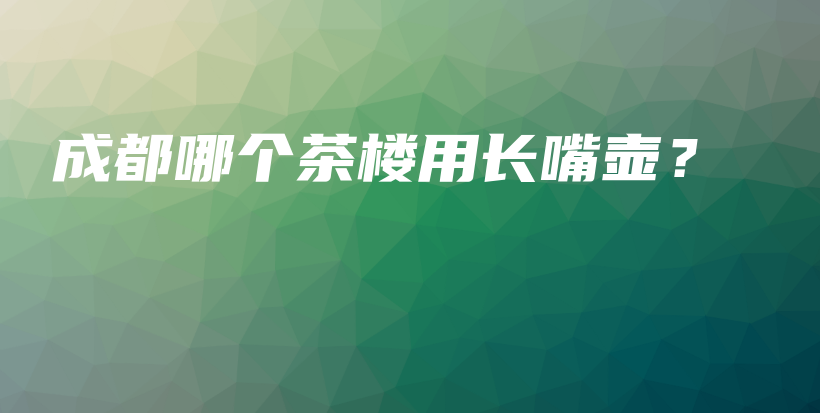 成都哪個茶樓用長嘴壺？插圖