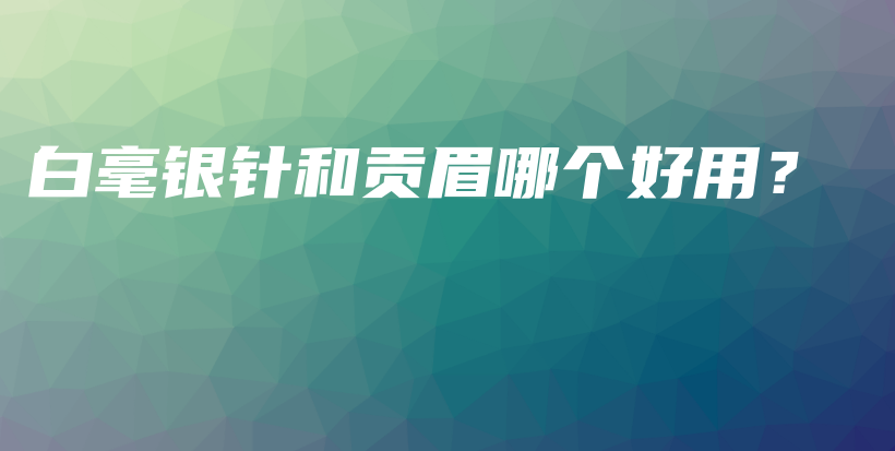 白毫銀針和貢眉哪個好用？插圖