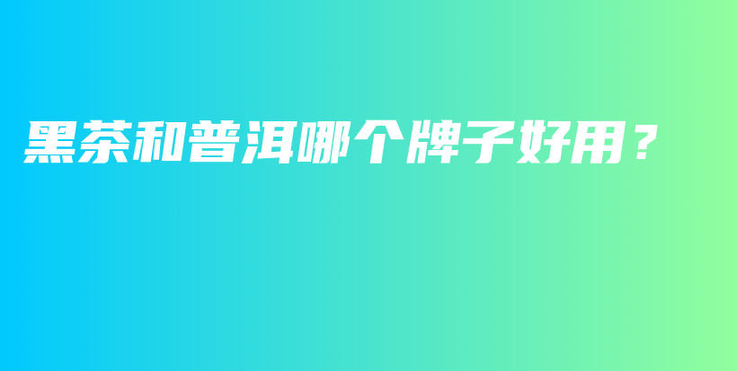 黑茶和普洱哪個(gè)牌子好用？插圖