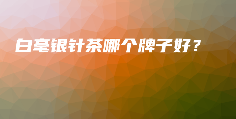 白毫銀針茶哪個牌子好？插圖