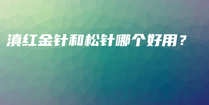 滇紅金針和松針哪個(gè)好用？插圖