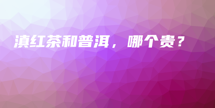 滇紅茶和普洱，哪個貴？插圖