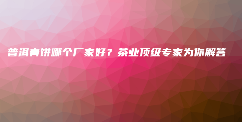 普洱青餅?zāi)膫€(gè)廠家好？茶業(yè)頂級(jí)專(zhuān)家為你解答插圖