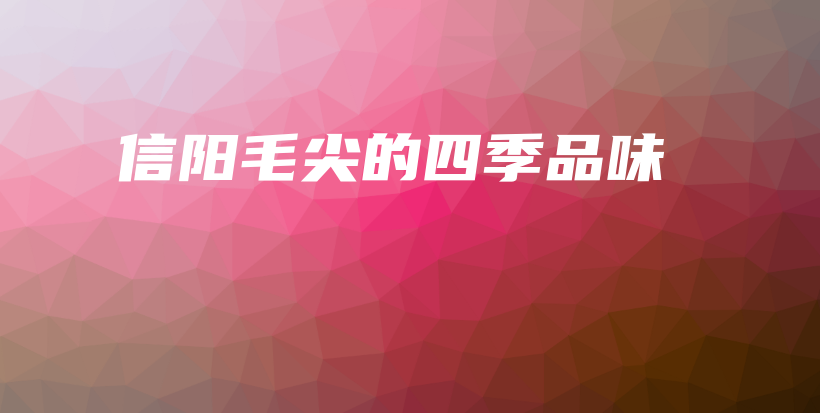 信陽毛尖的四季品味插圖