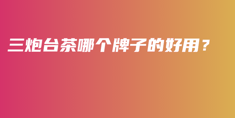 三炮臺茶哪個牌子的好用？插圖