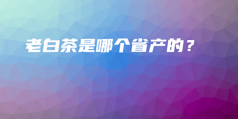 老白茶是哪個(gè)省產(chǎn)的？插圖