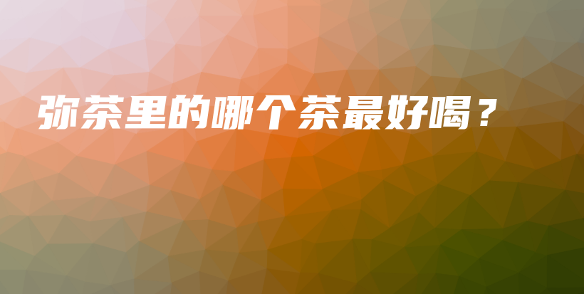 彌茶里的哪個茶最好喝？插圖