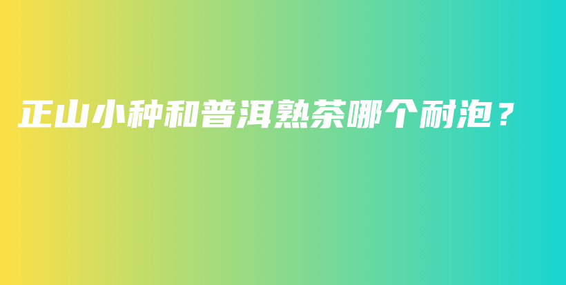 正山小種和普洱熟茶哪個耐泡？插圖