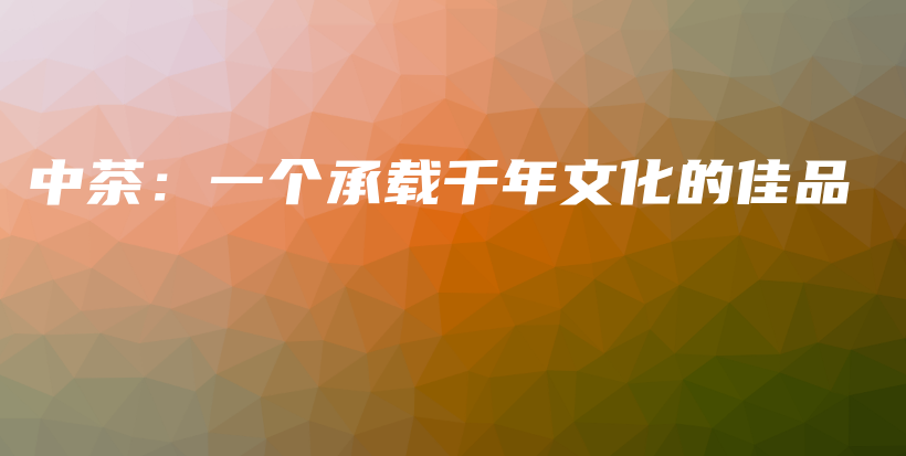中茶：一個承載千年文化的佳品插圖