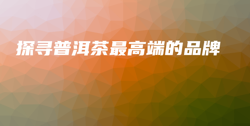 探尋普洱茶最高端的品牌插圖
