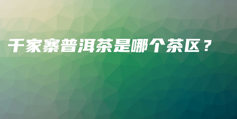 千家寨普洱茶是哪個茶區(qū)？插圖