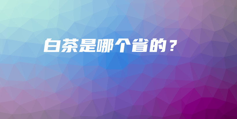 白茶是哪個(gè)省的？插圖