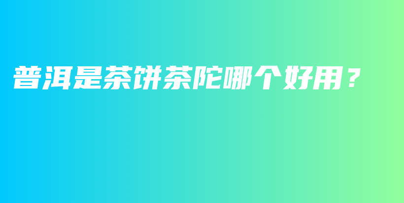 普洱是茶餅茶陀哪個好用？插圖