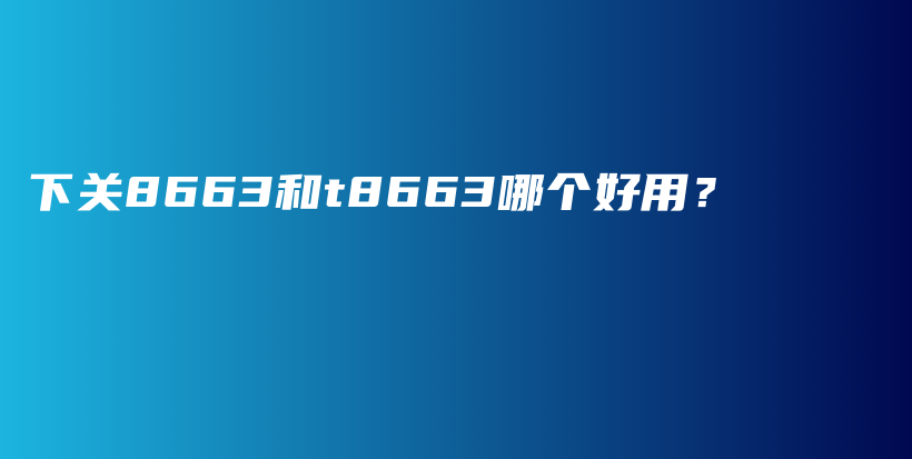 下關(guān)8663和t8663哪個好用？插圖
